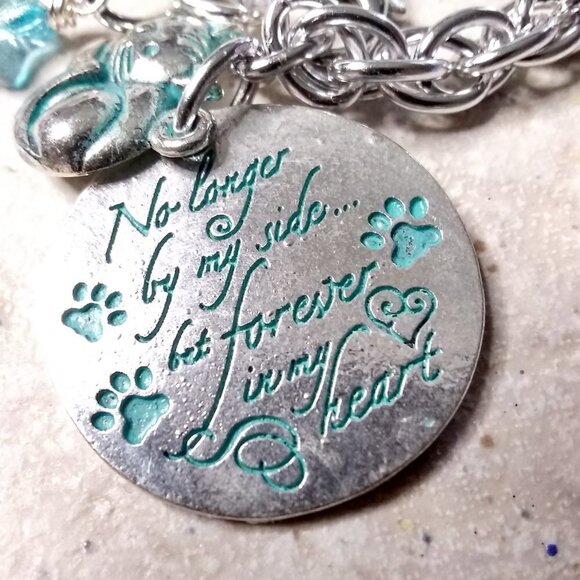 Cat Lovers Remembrance Bracelet - 7" or 8" - Gone but not Forgotten - Pets Cats - Picture 2 of 6